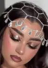 Gümüş Renk Taş Detaylı Saç Aksesuarı/Kına Aksesuarı