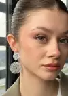 Gümüş Renk Taş Detaylı Sallantılı Abiye Küpe (Çift)