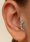 Gümüş Renk Taş Detaylı Tragus/Kıkırdak Küpe/Piercing (Tek)