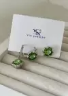 Gümüş Renk Taş Detaylı VİP 3lü YSX Küpe Set