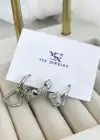 Gümüş Renk Taş Detaylı VİP 3lü YSX Küpe Set
