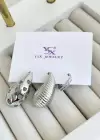 Gümüş Renk Taş Detaylı VİP 3lü YSX Küpe Set