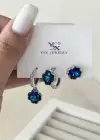 Gümüş Renk Taş Detaylı VİP 3lü YSX Küpe Set