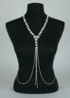 Gümüş Renk Taş Detaylı Vücut Aksesuarı