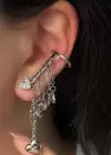 Gümüş Renk Taş Detaylı YSX Ear Cuff Küpe