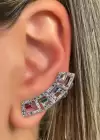 Gümüş Renk Taş Detaylı YSX Ear Cuff (Tek)