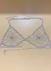 Gümüş Renk Taşlı Bikini Üstü /Bralet /Vücut Aksesuarı