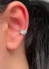 Gümüş Renk Taşlı Ear Cuff Küpe (Tek)