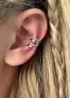 Gümüş Renk Taşlı Ear Cuff (Tek)