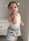 Gümüş Renk Taşlı Çocuk Bileklik