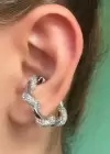 Gümüş Renk Taşlı Ear Cuff (Tek)