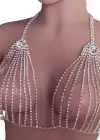 Gümüş Renk Taşlı Göğüs Aksesuarı