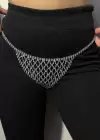 Gümüş Renk Taşlı Tanga