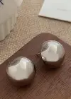Gümüş Renk Top Çelik Küpe (Çift)