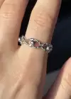 Gümüş Renk Top Detaylı Ayarlanabilir Yüzük