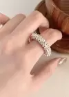 Gümüş Renk Top Detaylı Ayarlanabilir Yüzük
