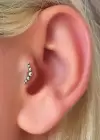 Gümüş Renk Top Detaylı Çelik Tragus/Kıkırdak Küpe/Piercing (Tek)