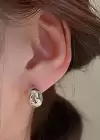Gümüş Renk Top Metal Küpe (Çift)