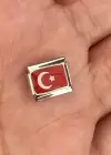 Gümüş Renk Türk Bayrağı Figürlü Çelik Nomination Charm (Tek)