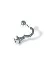 Gümüş Renk Uçak Figürlü Çelik Tragus/Kıkırdak Küpe/Piercing (Tek)