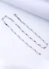 Gümüş Renk Unisex Çelik Kolye