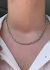 Gümüş Renk Unisex Çelik Zincir Kolye