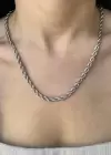 Gümüş Renk Unisex Çelik Zincir Kolye