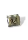 Gümüş Renk V Harf Çelik Nomination Charm (Tek)
