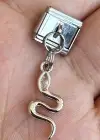 Gümüş Renk Yılan Figürlü Çelik Nomination Charm (Tek)