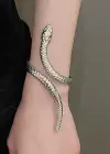 Gümüş Renk Yılan Figürlü Tasarım Bileklik Kol Aksesuarı