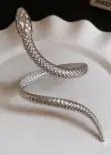 Gümüş Renk Yılan Figürlü Tasarım Bileklik Kol Aksesuarı