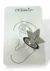 Gümüş Renk Yıldız Figürlü 14K Altın Kaplama TX Ear Cuff (Tek)