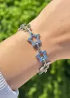 Gümüş Renk Yıldız Figürlü Çelik  Bileklik
