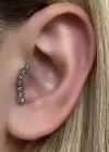 Gümüş Renk Yıldız Figürlü Cerrahi Çelik Tragus/Kıkırdak Küpe/Piercing (Tek)