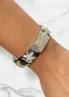 Gümüş Renk Yıldız Ve Kalp Figürlü Kelepçe Bileklik