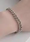 Gümüş Renk Zincir Çelik Bileklik (Unisex)