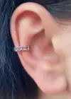 Gümüş Renk Zincir Detay Ear Cuff (Tek)