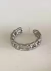 Gümüş Renk Zincir Detay Ear Cuff (Tek)