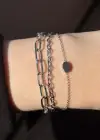 Gümüş Renk Zincir Detaylı Bileklik