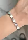 Gümüş Renk Zincir Detaylı Çelik Bileklik