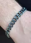 Gümüş Renk Zincir Detaylı Erkek Çelik Bileklik