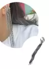 Gümüş Renk Zincir Detaylı Sallantılı Ear Cuff (Tek)