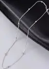 Gümüş Renk Zincir Detaylı Unisex Çelik Kolye
