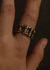 Gümüş Ve Altın Renk Ayarlanabilir Çelik Erkek Yüzük
