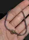 Gümüş ve Altın Renk Kalp Figürlü Charm Takılabilir Pandora Bileklik