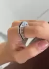 Gümüş Ve Altın Renk Metal Ayarlanabilir Yüzük