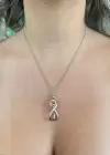 Gümüş Ve Altın Renk Sarılan Çelik Çift Kolyesi