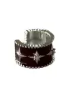 Gümüş Ve Bordo Renk Yıldız Detaylı Ear Cuff Küpe (Tek)