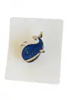 Gümüş Ve Mavi Renk Balina Figürlü Broş
