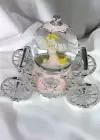 Gümüş Ve Pembe Renk Kız Figürlü Tekerlek Detaylı Müzikli Işıklı Kar Küresi